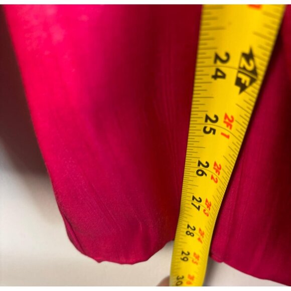 ZARA Womens Blazer Hot Pink Fuchsia Satin Belted Tie Double Breasted Size L - Picture 7 of 11